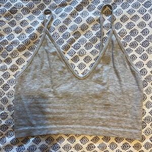 Spaghetti strap crop top, workout, bra, grey small/ medium